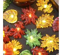 HXT BARTLETT Fall Decor Fairy Lights - Battery Operated Autumn String Lights, 10ft, 30 LED, Indoor/Outdoor, Maple Oak Leaf Decor for Bedroom, Living Room