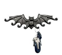 HXTDBY Bat Wall Hooks Gothic Bat Key Hooks Cast Iron Rustic Bat Hooks with Wings Decorative Hooks for Hanging Coats, Towel, Keys, Purse Retro Bat Hook Rack (Black)