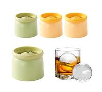 HXTDZSWHE Large Ice Cube Molds Set of 4,Make 2.4 Inch Big Sphere Ice for Whiskey,Cocktails,Bourbon,and Drinks.Stackable Easy Release Circle Ice Cube Molds with Lid, Spherical Ice Makers,Mixing Colours