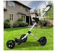 Hxtutglrp 3 Wheel Push Golf Trolley, Foldable Golf Push Cart with Foot Brake Walking Golfs Cart Lightweight Aluminium Frame, Adjustable Handle, Tee and Scorecard Holder White One size