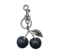 hxusin Cherry Keychain for Women - Cute Cherry Bag Charm, Purse Charms for Handbag, Durable Fruit Keychain Accessories, Black, Lightweight
