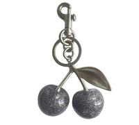 hxusin Cherry Keychain for Women - Cute Cherry Bag Charm, Purse Charms for Handbag, Durable Fruit Keychain Accessories, Silvery, Lightweight