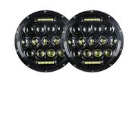 HXVGEGKPYK 2Psc For Hummer H1 H2 Universal Car 7 Inch LED Headlight H4 Hi-Lo With Halo 4x4 Headlamp Assembly Front Lamp Assembly Headlight Assembly(75w black)