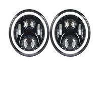 HXVGEGKPYK 2Psc For Hummer H1 H2 Universal Car 7 Inch LED Headlight H4 Hi-Lo With Halo 4x4 Headlamp Assembly Front Lamp Assembly Headlight Assembly(60w halo light black)