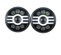 HXVGEGKPYK 2Psc For Hummer H1 H2 Universal Car 7 Inch LED Headlight H4 Hi-Lo With Halo 4x4 Headlamp Assembly Front Lamp Assembly Headlight Assembly(Section F)