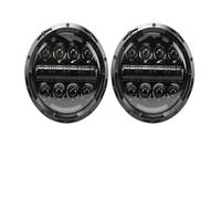HXVGEGKPYK 2Psc For Hummer H1 H2 Universal Car 7 Inch LED Headlight H4 Hi-Lo With Halo 4x4 Headlamp Assembly Front Lamp Assembly Headlight Assembly(80w black)