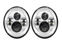 HXVGEGKPYK 2Psc For Hummer H1 H2 Universal Car 7 Inch LED Headlight H4 Hi-Lo With Halo 4x4 Headlamp Assembly Front Lamp Assembly Headlight Assembly(40w chrome)
