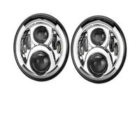 HXVGEGKPYK 2Psc For Hummer H1 H2 Universal Car 7 Inch LED Headlight H4 Hi-Lo With Halo 4x4 Headlamp Assembly Front Lamp Assembly Headlight Assembly(50w halo light silve)