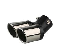 HXVGEGKPYK Muffler Tip Pipe 1PCS 2.5" Inlet Tail Pipe Car Styling Car Exhaust Trim Muffler Pipe Tail Stainless Steel Curved Double Outlet Car Exhaust Pipe(Black chrome bent)