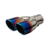 HXVGEGKPYK Muffler Tip Pipe Universal 63mm Car Inlet Double Tip Rear Exhaust Tip Tail Pipe Muffler Thicken Stainless Steel Car Muffler Tip Pipe Car Exhaust Pipe(B straight)