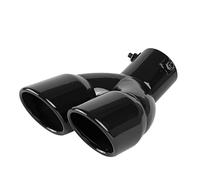 HXVGEGKPYK Muffler Tip Pipe Universal 63mm Car Inlet Double Tip Rear Exhaust Tip Tail Pipe Muffler Thicken Stainless Steel Car Muffler Tip Pipe Car Exhaust Pipe(Black curl)