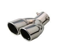 HXVGEGKPYK Muffler Tip Pipe Universal 63mm Car Inlet Double Tip Rear Exhaust Tip Tail Pipe Muffler Thicken Stainless Steel Car Muffler Tip Pipe Car Exhaust Pipe(S curl)