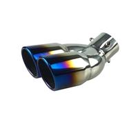 HXVGEGKPYK Muffler Tip Pipe Universal Car 63mm Inlet Diameter 76mm Outlet Double Barrel Rear Exhaust Tip Tail Pipe Muffler Stainless Steel Car Exhaust Pipe(BL Bend)