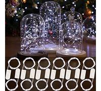 HXWEIYE 12 Pack LED Fairy Lights Battery Operated, 7ft 20LED | Mini Twinkle String Light, Waterproof, Firefly Starry Light Indoor Outdoor Mason Jar Wedding Party Crafts DIY, White