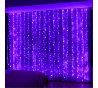 HXWEIYE 300LED Purple Fairy Curtain Lights for Bedroom 3mx3m USB Powered 8 Modes Window Fairy String Lights with Remote Timer Adjustable Brightness for Bedroom, Indoor, Outdoor, Weddings, Party