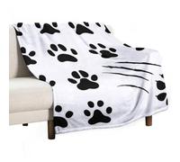 Hxwokrum Flannel Blanket, Animal Paw Prints Throw Blanket for Couch Sofa Bed Office, Soft And Comfortable Without Pilling
