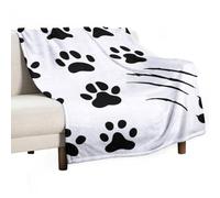 Hxwokrum Flannel Blanket, Animal Paw Prints Throw Blanket for Couch Sofa Bed Office, Soft And Comfortable Without Pilling