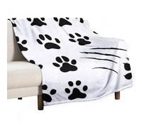 Hxwokrum Flannel Blanket, Animal Paw Prints Throw Blanket for Couch Sofa Bed Office, Soft And Comfortable Without Pilling
