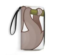 Hxwokrum Leather Wallet, 111Cute SlothWallet, with Rope, Small Size and Large Capacity, Easy to Carry