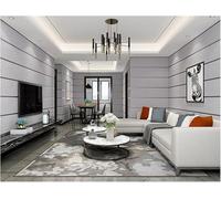 HXY Horizontal Stripes Wallpaper for Walls 3D Suede Non Woven Fabric Modern Living Room Sofa TV Background Wall Papers Home Decor,for Bedroom Art Deco Wallpaper(Grey)