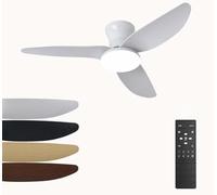 HXYSXHJUO 100CM Modern Smart Ceiling Fan with Light and Remote Reversible DC Motor 6 Speeds 3 Colour Dimmable Quiet LED for Living Room Bedroom Dining Room-White