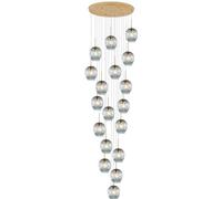 HXYSXHJUO 18 Balls Oversized Staircase Long Chandelier ModernMinimalist Creative Hotel Villa Stairwell Classic Blue Glass Ball Pendant Lights Large Ceiling Light For Living Room 50x380cm