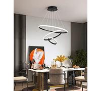 HXYSXHJUO 3 Ring LED Pendant Light Hanging Lamp Dimmable with Remote Control Ceiling Adjustable Height Chandelier 69W for Living Room Bedroom Decor Lighting