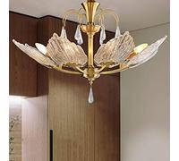HXYSXHJUO Crystal Chandelier, Feather Chandeliers E14 Hanging Romantic Pendant ht Home Decorative Modern Atmosphere Compatible with Living Room Wedding Bedroom