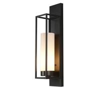 HXYSXHJUO Frosted Glass Tube Sconces Rectangular Metal Wall Light Bathroom Vanity Mirror Lights Modern Minimalist Lamp for Living Room Bedroom Hallway Stairs E27 Socket(Black)