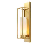 HXYSXHJUO Frosted Glass Tube Sconces Rectangular Metal Wall Light Bathroom Vanity Mirror Lights Modern Minimalist Lamp for Living Room Bedroom Hallway Stairs E27 Socket(Gold)