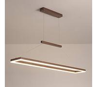 HXYSXHJUO Led Pendant Light Dimmable Dining Room Hanging Lamp Modern Rectangular Ring Design Chandelier for Living Table Studio Decoration Aluminum Acrylic with Remote Control,Gold,90cm