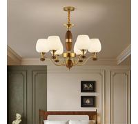 HXYSXHJUO LED Pendant Light - Retro Chandelier for Living Room, Dining Bedroom, Cafe Creative 5-Light Fixture, Simple Art Design