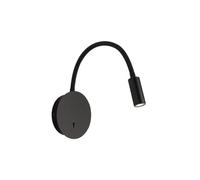 HXYSXHJUO Modern Bedside Reading Light - Hardwired LED Wall Lamp with Switch, Flexible Gooseneck Sconce for Bedroom, Office, Studio, and Hotel Lighting Solutions. (Black)