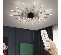 HXYSXHJUO Modern Fireworks Ceiling ht, LED Creative Flower Shape, Nordic Semi-Flush Mount, Acrylic, Black, 30-ht, 128cm x 7cm, Living Room