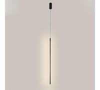 HXYSXHJUO Modern LED Pendant Light Linear Strip Hanging Lamp Minimalist Chandelier Ceiling Lighting Indoor, Black Metal Suspension Lights for Living Room Bedroom Hallway Office