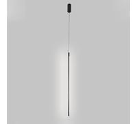 HXYSXHJUO Modern LED Pendant Light Linear Strip Hanging Lamp Minimalist Chandelier Ceiling Lighting Indoor, Black Metal Suspension Lights for Living Room Bedroom Hallway Office