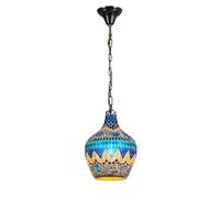 HXYSXHJUO Tiffany Style Pendant Light Stained Glass Hanging Lamp Turkish Moroccan Mosaic Ceiling Lighting Fixture Romantic Lights for Restaurant Cafe Bar Farmhouse Chandelier