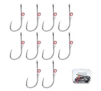 Hxyxbnhno 10Pcs Live Shrimp Fixing Hook Fishing Hook Barbed Fishhook with Hole Baitholder Hook Saltwater Fishing Tackle