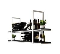 HXZJUIKL Ceiling Decoration Smallpox Rack Bar Counter Wrought Iron Solid Wood Flower Rack Hanging Shelf Kitchen Rack Restaurant Bar Hanger(White-80X30X80Cm)