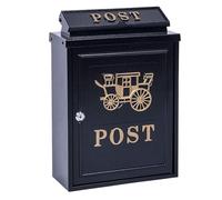 HXZJUIKL Letterbox Mailbox Dropbox Postbox Lockable Wall Mounted Rustic Mailbox Galvanized Metal Decor Tin Post Box for House Decor Letter Box Mailboxes Post Box (A 29 * 13.5 * 41.5cm)