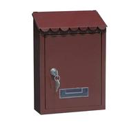HXZJUIKL Letterbox Mailbox Dropbox Postbox Outdoor Lockable Metal Mailboxes Wall Mounted Mail Box Post Box with Key for Home Decoration Letter Box Mailboxes Post Box (Red Brown 21 * 6.5 * 30cm)