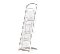 HXZJUIKL Magazine Rack 4/5 Tier Magazine Rack Iron Promotional Material Rack Leaflet Display Rack Books And Newspapers Shelves Booklet Storage Floor Newspaper Newspaper Racks Organizer Rack(White-S)