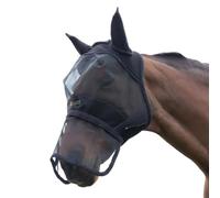 HY EQUESTRIAN Armoured Protect Full Mask with Ears and Nose, Black (Full)