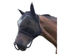 HY EQUESTRIAN Armoured Protect Full Mask with Ears and Nose, Black (X Full)