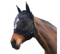 HY EQUESTRIAN Armoured Protect Half Mask with Ears, Black (Cob)
