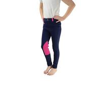 HY EQUESTRIAN Belton Children's Jodhpurs - Navy/Pink - 26"