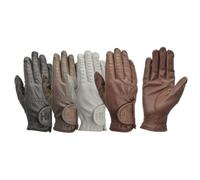 Hy Equestrian Children's Leather Riding Gloves - M · White
