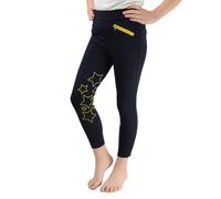Hy Equestrian Children's Stella Silicone Knee Patch Riding Tights - 5 - 6 Years · Navy and Yellow