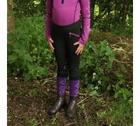 HyPERFORMANCE Stella Children's Riding Tights - Purple/Lilac/Black - 7-8 Years