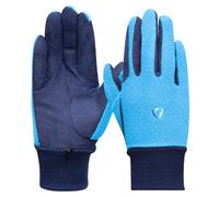 Hy Equestrian Children's Winter Two Tone Riding Gloves Navy/Blue - Child Small